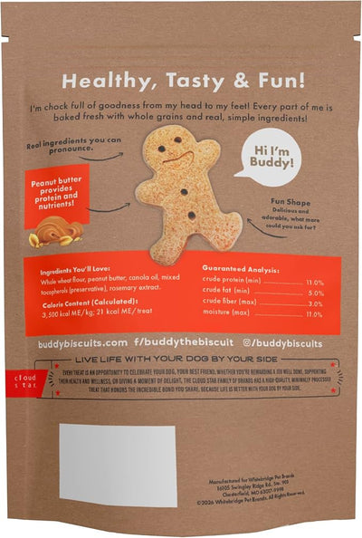 Buddy Biscuits Crunchy Medium Dog Treats, Peanut Butter, 12 oz. Bag (Pack of 2)