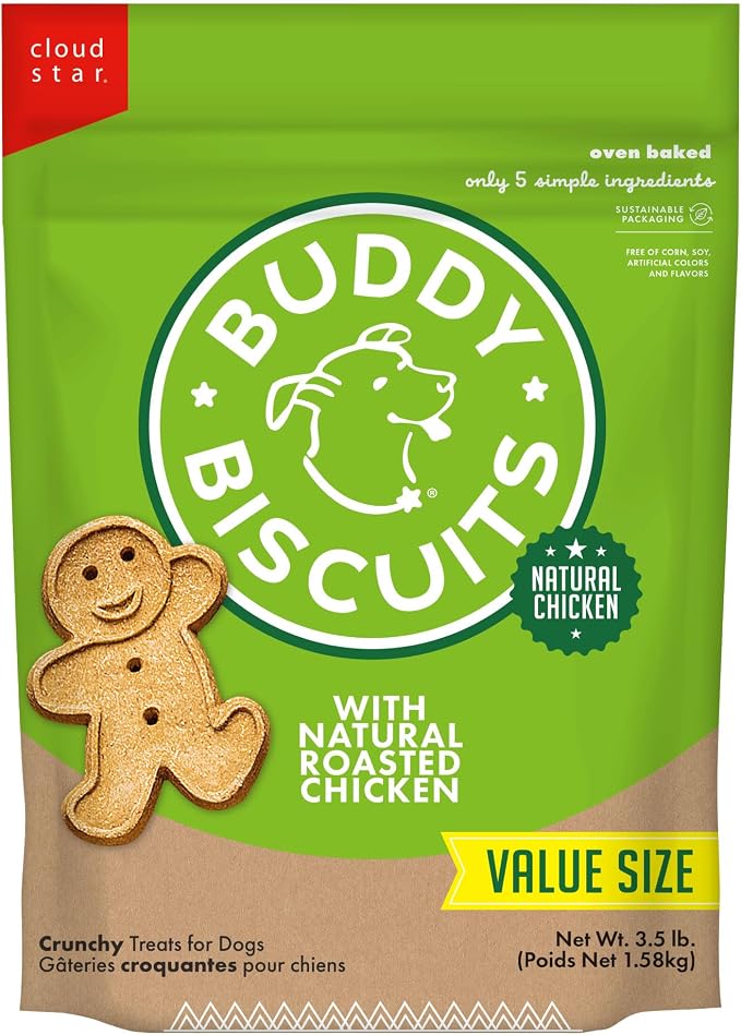 Buddy Biscuits Crunchy Dog Treats, Roasted Chicken, 3.5 lbs. Bag