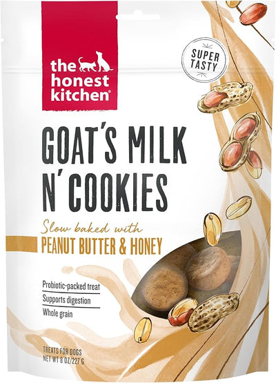 The Honest Kitchen Goat's Milk N' Cookies: Slow Baked with Peanut Butter & Honey, 8 oz Bag