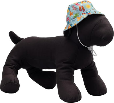 THE WORTHY DOG Life's a Beach Bucket Hat for Dogs – Lightweight Pet Sun Hat with Adjustable Chin Strap, Soft Brim & Bright Colors - Green, Medium