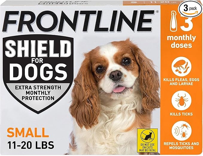 FRONTLINE Shield Flea & Tick Treatment for Small Dogs 11-20 lbs., Count of 3