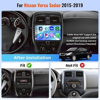 [2+64GB] Android 15 Car Radio for Nissan Versa Sedan 2015-2019 Wireless CarPlay Android Auto, 10.1 Inch Touch Screen for Versa Radio with WiFi GPS Bluetooth EQ 26UI AHD Backup Camera