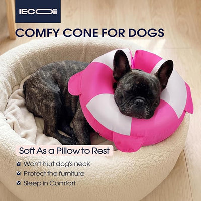 IECOii Inflatable Dog Recovery Collar, Comfortable Cone Alternative | Comfort Beyond the Cone | Pillow-Like Comfort | Full-View Freedom | Lick-Free Healing | Stay-Put Fit | Easy-Clean Design