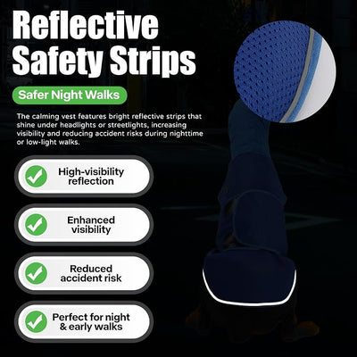 Dog Anxiety Vest with Hood, Soft Thunder Jacket for Fireworks, Vet Visits & Separation Anxiety – No Medication or Training