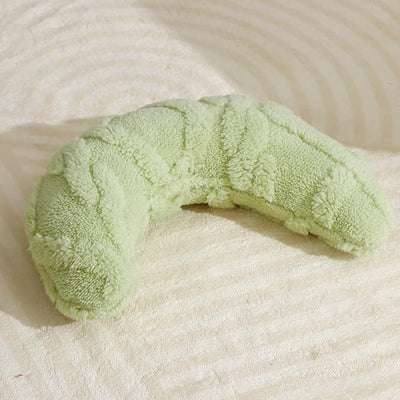 Little Pillow for Cats Puppies Ultra Soft Warm Fluffy Pet Calming Macaron Color Toy Half Donut Cuddler for Joint Relief Sleeping Improve Machine Washable-Green