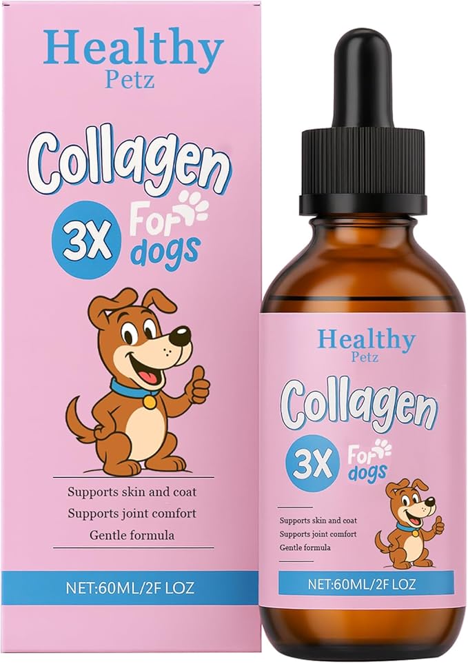 Liquid Collagen for Dogs, Daily Collagen for Dogs with ThreeCollagen Types & VC, Support Healthy Joint Supplement, Coat, Gut & Overall Vitality, 60ml/2FL OZ