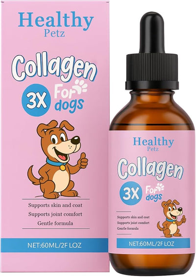 Liquid Collagen for Dogs, Daily Collagen for Dogs with ThreeCollagen Types & VC, Support Healthy Joint Supplement, Coat, Gut & Overall Vitality, 60ml/2FL OZ