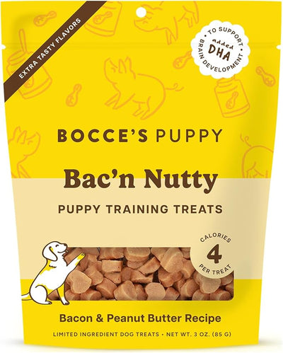 Bocce's Bakery Bac’n Nutty Cookie + Training Dog Treat Bundle – Natural, Wheat-Free Soft & Chewy Cookies Made with Real Ingredients and Baked in The USA – 2 Pack Bundle