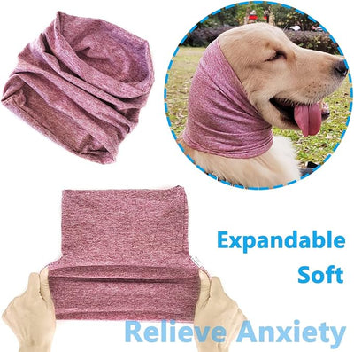 Quiet Ears for Dogs & Cats - Ear Muffs for Anxiety Relief & Noise Protection, Pink Snood