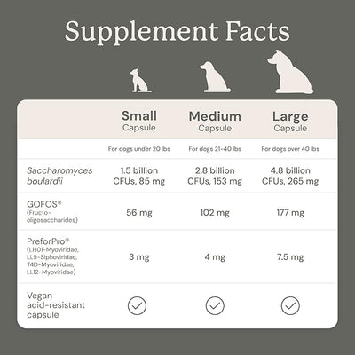 Animal Biome Probiotics for Dogs with S Boulardii, Gut Maintain (60 Capsules) – Triple-Action Large Dog Probiotics, Prebiotics & Phage Supplements for Gut Health, Firmer Stool & Diarrhea Support