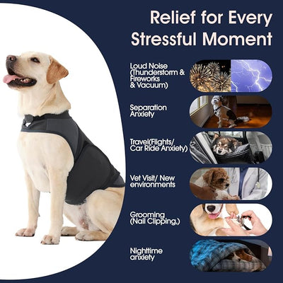 IECOii Dog Anxiety Relief Vest – Calming Compression Wrap for Dogs with Adjustable Snug Fit,Breathable Dog Calming Vest for 4th of July Fireworks,Thunderstorms,Separation Anxiety,Travel & Vet Visits,M