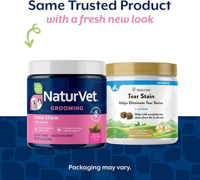 NaturVet Lutein Tear Stain Supplements for Dogs & Cats – Prevents Tear Stains for Dog, Cat Breeds – Includes Oregon Grape Root, Marshmallow Root, Cranberry Extract – 120 Ct.