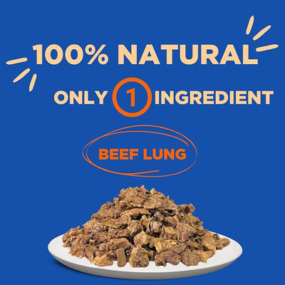 PAWW CHEW Beef Lung Dog Treats - 100% Natural, Single Ingredient, (2.5 Pound) Made in the USA, Bulk Dog Treats, High Protein, High Value Dog Training Treats, Grain Free, Low-Odor Free for All Breeds