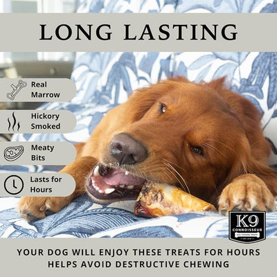 K9 Connoisseur Beef Marrow Dog Bones Long Lasting for Aggressive Chewers - USA Made Single Ingredient Dynamo Bone for Small and Medium Dogs Upto 50 Pounds - 12 Pack