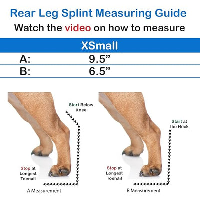 Standard Rear Splint for Dogs with Injuries, Arthritis, Fractures or Sprains, Durable & Lightweight Rear Splints for Rehability Treatment & Post-Surgery Protection for Pets - XS