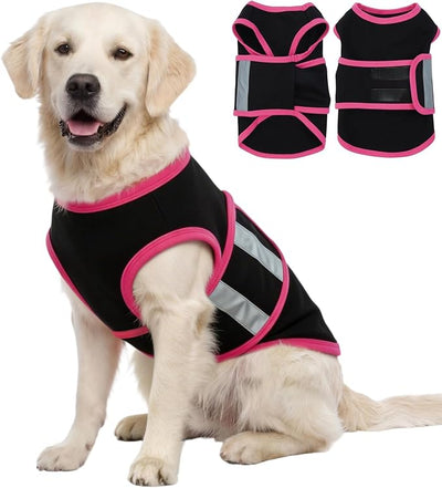 Dog Anxiety Calming Vest, Gentle Compression Anxiety Suit for Dogs, Breathable Dog Calming Wrap for Separation Anxiety, Thunder, Fireworks, Vet Visits, Black L