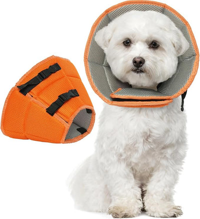 Dog Cone Collar After Surgery for Medium Dogs, Adjustable Soft Recovery Cone for Dogs to Stop Licking Biting, Comfortable Pet Elizabethan Alternative for Wound Healing