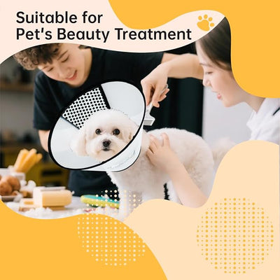 Dog Cone Collar for Surgery Recovery, Adjustable Soft Elizabethan Collar, Anti-Lick Protective Neck E-Collar for Dogs L