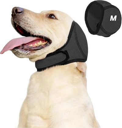 Dog Calming Hoodie Anxiety Relieve, Dog Ear Muffs Noise Cancelling, Firework, Bathing, Ear Wrap, Quiet Head Cover Sleeves Ear Covers for Bath, Thunderstorms, Grey, M