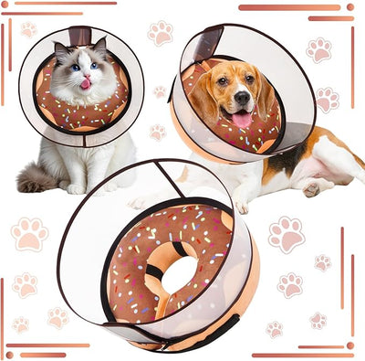 Inflatable Dog Cone Collar with Detachable Enhanced Anti-Licking Shield, Soft Neck Donut Collar for Dogs After Surgery, Adjustable Dog Cone Alternative for Large Medium Small Dogs & Cats