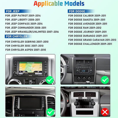 EKAT 8 Core Car Radio Stereo for Jeep Wrangler JK 2007-2018 Compass Grand Cherokee Dodge Ram with Carplay/Android Auto Upgrade 4GB+64GB