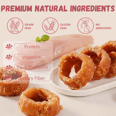 Pawmate Chicken & Sweet Potato Dog Treats, Soft Dog Treats Donut, High Protein Low Fat Natural Dog Jerky Chews for Small and Large Dogs, Puppy & Senior Dog Snacks, 10.6 oz