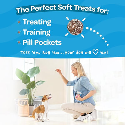 Pumpkin Dog Treats with Cranberry & Apple - Healthy Dog Treats - Soft, Natural, Grain Free, Low Calorie, Gluten Free, Non-GMO, Clean & Nutritious Ingredients - 18pk