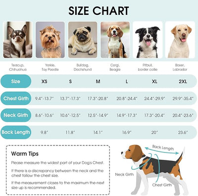 Queenmore Dog Winter Coat, Fleece Puffer Dog Down Vest, Cold Weather Pet Jacket for Dogs, Waterproof Reflective Reversible Dog Sweater Clothes for Small, Medium and Large Dogs (Light Blue, XL)