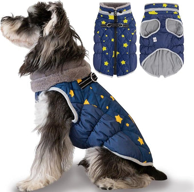 CuteBone Waterproof Thick Dog Winter Coat Doggie Jacket Warm Pet Clothes Comfortable Puffer Dog Vest for Small Medium Large Dogs with Harness Hole YRFN21L