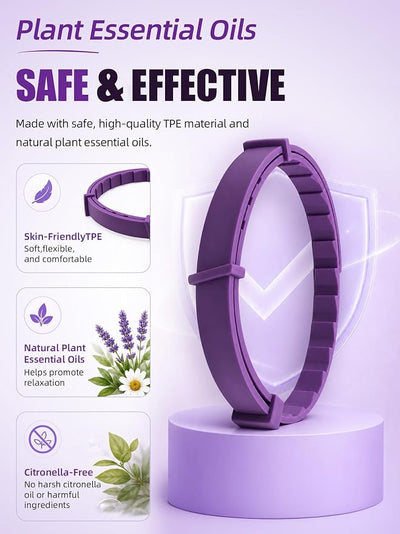 Calming Collar for Dogs 4 Pack, Waterproof Dog Calming Collar for Anxiety and Stress Relief, Long-Lasting 60-Day Pheromone Collars for Dog, Adjustable for Medium Big Dogs (Purple, Large)