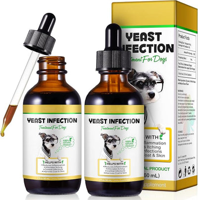 VOSIFSDIY Yeast Infection Treatment for Dogs, Natural Dog Yeast Infection Treatment Supports Itch Relief, Ear Infection, Allergy Relief, Pet Supplies Dog Herbal Supplement, Bacon Flavor-2PCS
