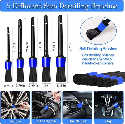 TTRCB 27Pcs Car Detailing Kit, Car Cleaning Kit, Car Detailing Brush Set, Drill Brush Set, Car Detailing Brushes, Car Wash Kit, Car Accessories, Car Cleaning Supplies for Interior, Exterior, Wheels
