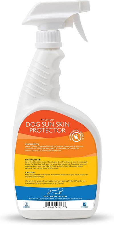 EBPP Dog Sunscreen Sun Skin Protector Spray 32 fl oz - Safe for All Breeds with No Zinc Oxide - Pet Protection and Moisturizer for Skin, Coat, Nose, Ears