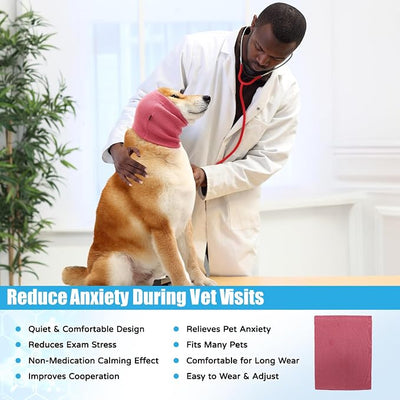 Dog Calming Hoodie Ear Muffs Noise Protection, Dog Hoodie Hematoma Ear Wrap, Ear Covers for Bath, Thunderstorms