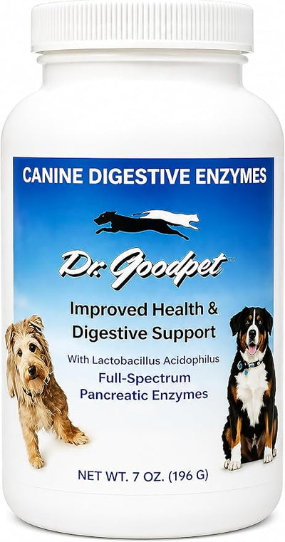 Digestive Enzymes + Probiotics for Dogs – Gut Health & Sensitive Stomach Support – Helps Relieve Gas, Bloating & Improve Digestion – Daily Digestive Aid Powder – 112 Servings – Dr. Goodpet