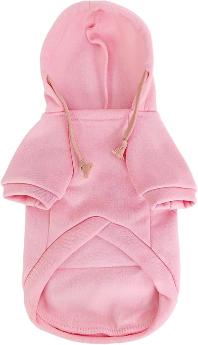 Jecikelon Dog Hoodies for Small Dogs with Zipper Pocket, Soft Fleece Puppy Clothes with Rope Hat, Warm Winter Outfits Cold Weather Coats, Cute Sweatshirt Chihuahua Costume (Pink2, Large)