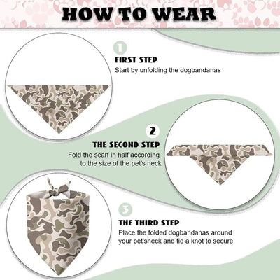 KEIAHUAN Camouflage Dog Bandana Reversible Triangle Pet Bibs Adjustable Pet Neckerchief Washable Soft Cat Carf for Medium Large Dog Cat Accessories 1 Pcs