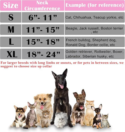 Inflatable Dog Cone Collar for After Surgery, Doggie Neck Blow up Donut Recovery ECollar, Soft Adjustable Dog Cone for Small Medium Large Dogs and Cats