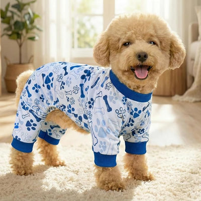 Vet-Approved Dog Pajamas Onesie for Small Medium Dog Pjs, Ultra-Premium Hypoallergenic Polyester, Lightweight, Breathable & Won't Overheat, Gentler on Skin, Size L (Pet: 9-14lbs)