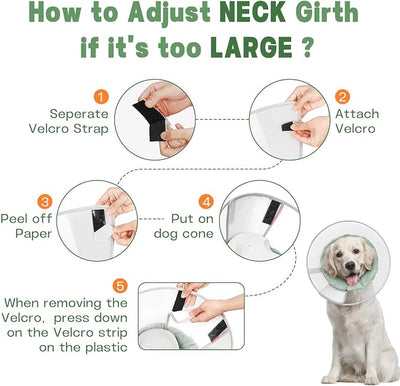 Dog Cone Collar to Stop Licking with Soft Liner, Comfortable Elizabeth Recovery Collar for Large Medium Dogs After Surgery, Pet Neck Head Cone Alternative,XXL