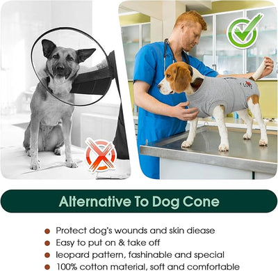 Kuoser Dog Recovery Suit for Male Dogs, Post-Surgery Bodysuit for Spay Neuter, Dog Onesie After Surgery, Anti-Licking Pet Surgical Recovery Suit, Gray XS