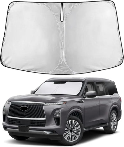 EcoNour Windshield Sunshade Compatible for Infiniti QX80 2014-2022 2023 2024, Sun Visor for Front Windshield & Window Sun Shade Cover, UV Heat Blocker & Protector, Car Accessories