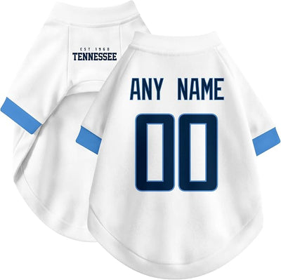 Tennessee Dog Clothes Jersey Style Personalized Pet T Shirt with Custom Name Number for Small Medium Large Dogs