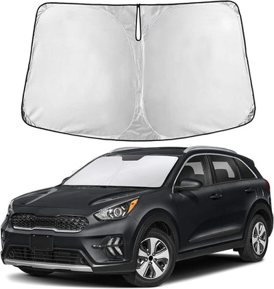 EcoNour Windshield Sunshade Compatible for Kia NIRO 2017-2020 2021 2022, Sun Visor for Front Windshield & Window Sun Shade Cover, UV Heat Blocker & Protector, Car Accessories