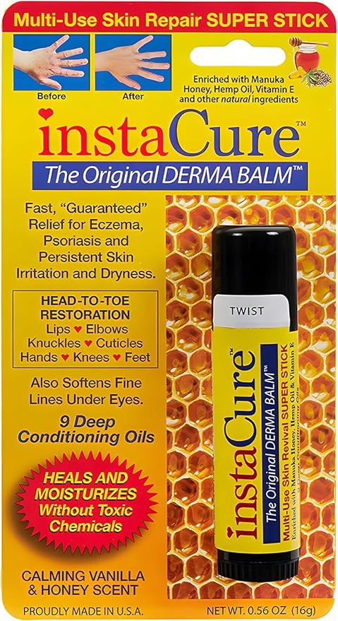 Original Derma Balm Jumbo-Sized Skin Repair Stick w/Manuka Honey. Eczema, Psoriasis Dry Skin Relief. Revive Knuckles Cuticles Lips Hands Knees & Feet. All Natural (1-Pack)