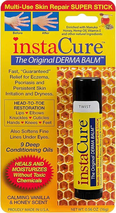 Original Derma Balm Jumbo-Sized Skin Repair Stick w/Manuka Honey. Eczema, Psoriasis Dry Skin Relief. Revive Knuckles Cuticles Lips Hands Knees & Feet. All Natural (1-Pack)