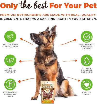 NutriChomps Dog Chews, 2.5-inch Knots, Easy to Digest, Rawhide-Free Dog Treats, 8 Count, Real Chicken flavor