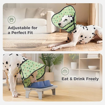 Avont 2026 Upgraded Dog Recovery Collar, Breathable Mesh Elizabethan Collar – Soft Dog Cone Alternative After Surgery to Stop Licking, Foldable/Adjustable/Secure-Fit for Medium Large Dogs, Avocado (L