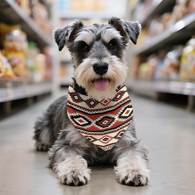 KEIAHUAN Aztec Tribal Dog Bandanas Adjustable Triangle Reversible Bibs Kerchief Pet Costume Accessories for Small Medium Large Dogs Cats