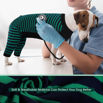 Kuoser Dog Recovery Suit with Anti Licking Rear Leg Sleeve, Green XL | Abdominal Dog Surgical Suit with Pants Cover Protect Wounds, Dogs Elbow Protector Soft Pet Surgery Onesie Cone Alternative